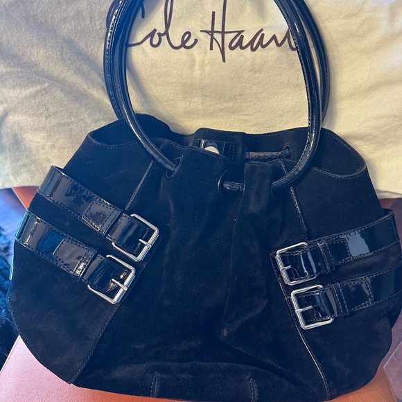 Cole Haan Handbags - Cole Haan Black Shoulder Bag with Buckle Accents